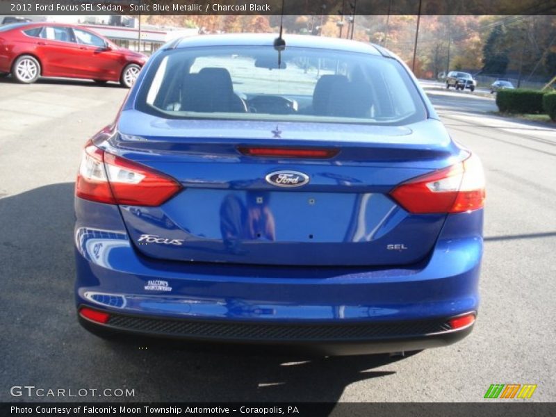Sonic Blue Metallic / Charcoal Black 2012 Ford Focus SEL Sedan