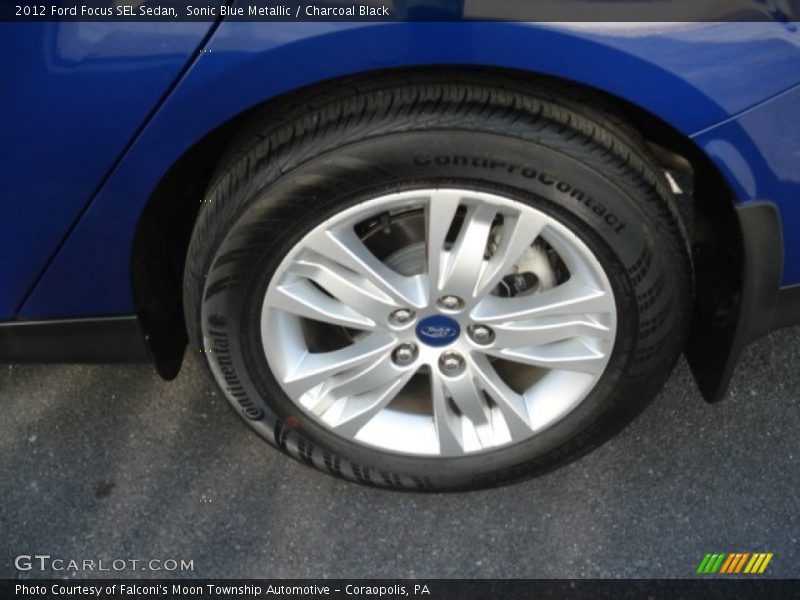 Sonic Blue Metallic / Charcoal Black 2012 Ford Focus SEL Sedan