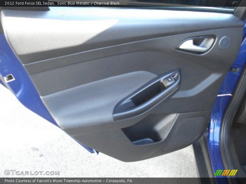 Sonic Blue Metallic / Charcoal Black 2012 Ford Focus SEL Sedan