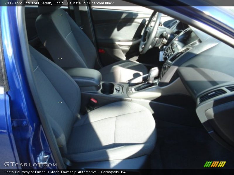 Sonic Blue Metallic / Charcoal Black 2012 Ford Focus SEL Sedan