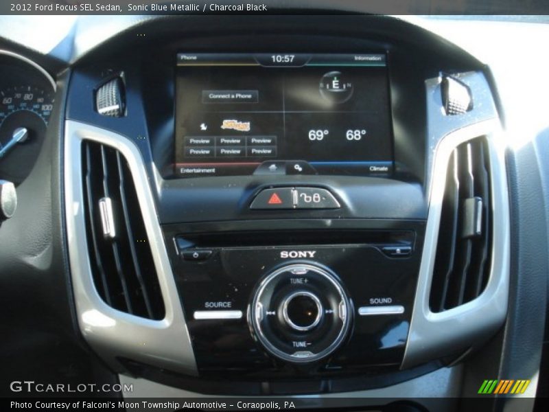 Sonic Blue Metallic / Charcoal Black 2012 Ford Focus SEL Sedan
