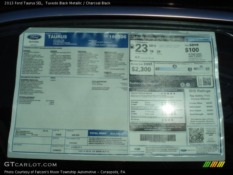 Tuxedo Black Metallic / Charcoal Black 2013 Ford Taurus SEL