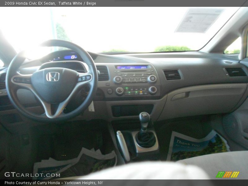 Taffeta White / Beige 2009 Honda Civic EX Sedan
