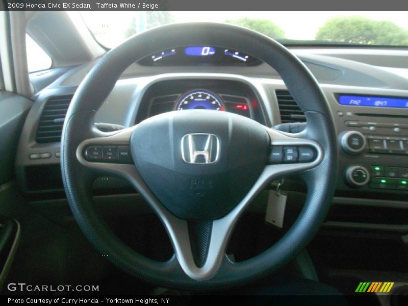 Taffeta White / Beige 2009 Honda Civic EX Sedan