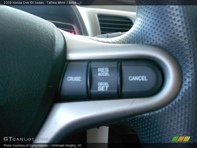 Taffeta White / Beige 2009 Honda Civic EX Sedan
