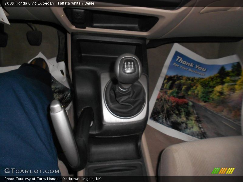 Taffeta White / Beige 2009 Honda Civic EX Sedan