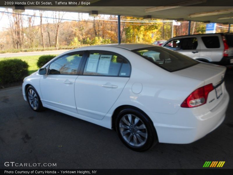 Taffeta White / Beige 2009 Honda Civic EX Sedan