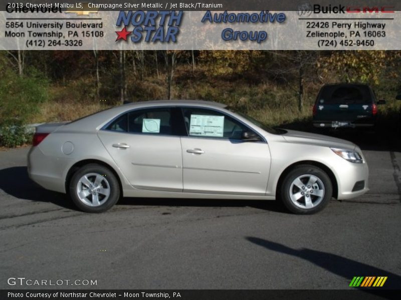 Champagne Silver Metallic / Jet Black/Titanium 2013 Chevrolet Malibu LS