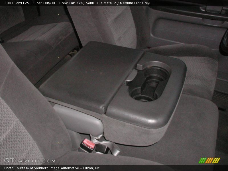 Sonic Blue Metallic / Medium Flint Grey 2003 Ford F250 Super Duty XLT Crew Cab 4x4