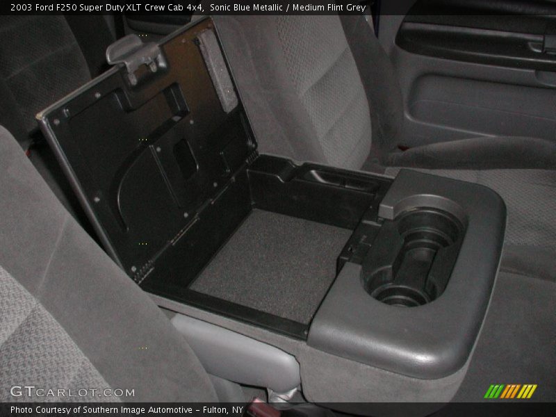 Sonic Blue Metallic / Medium Flint Grey 2003 Ford F250 Super Duty XLT Crew Cab 4x4