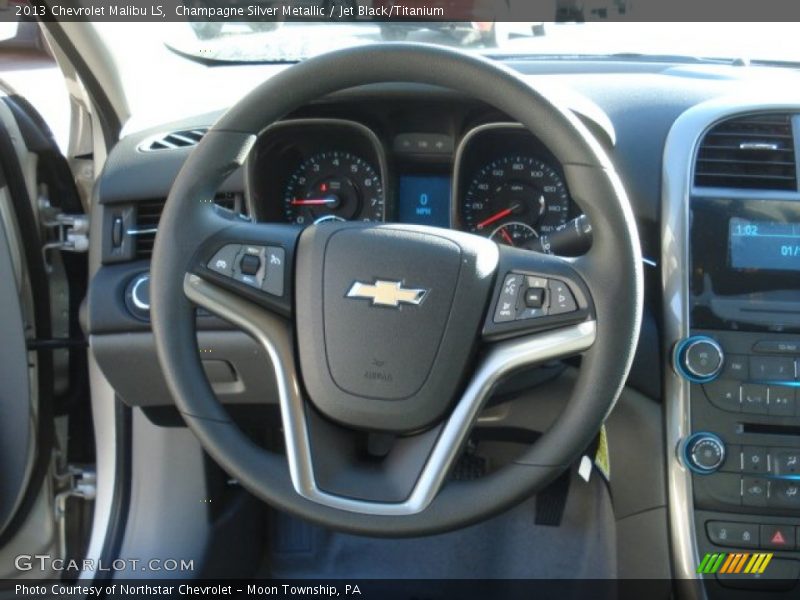 Champagne Silver Metallic / Jet Black/Titanium 2013 Chevrolet Malibu LS