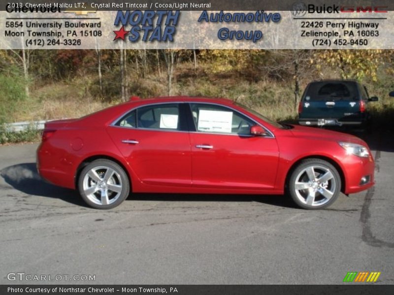 Crystal Red Tintcoat / Cocoa/Light Neutral 2013 Chevrolet Malibu LTZ