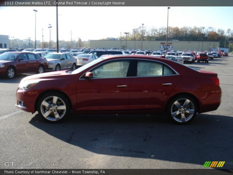 Crystal Red Tintcoat / Cocoa/Light Neutral 2013 Chevrolet Malibu LTZ