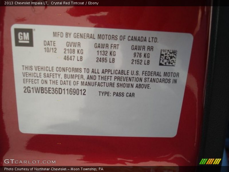 Crystal Red Tintcoat / Ebony 2013 Chevrolet Impala LT