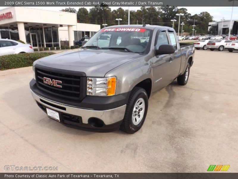Steel Gray Metallic / Dark Titanium 2009 GMC Sierra 1500 Work Truck Extended Cab 4x4