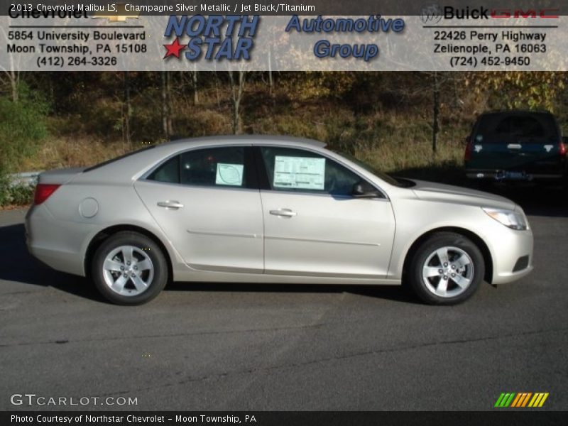 Champagne Silver Metallic / Jet Black/Titanium 2013 Chevrolet Malibu LS