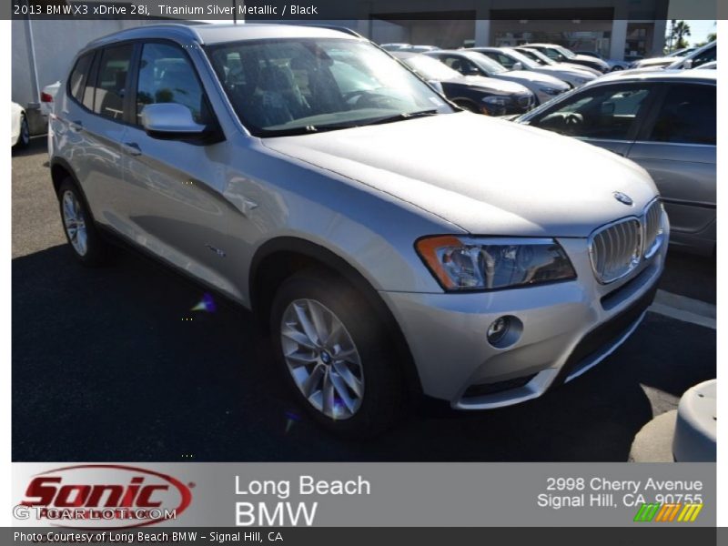 Titanium Silver Metallic / Black 2013 BMW X3 xDrive 28i