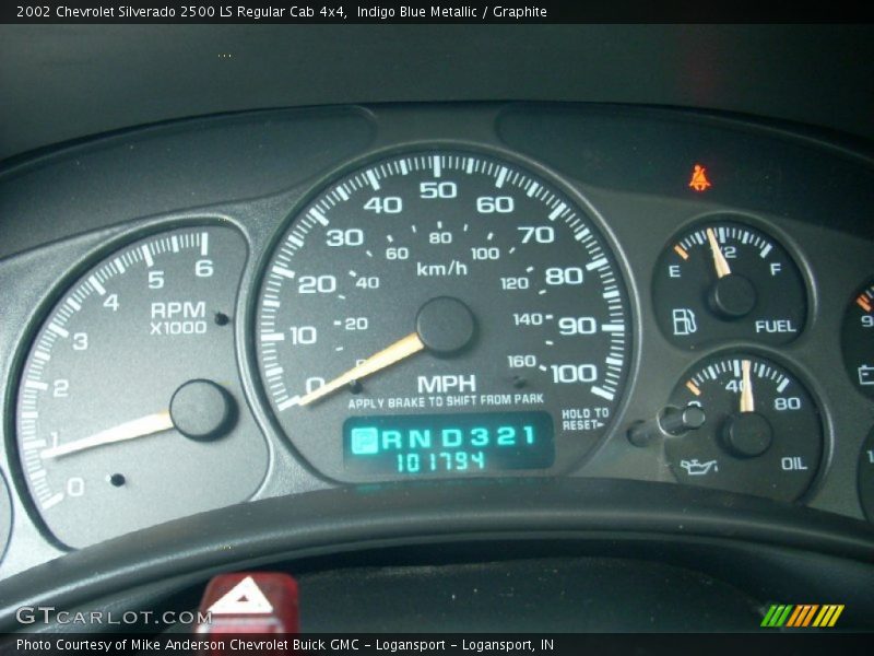  2002 Silverado 2500 LS Regular Cab 4x4 LS Regular Cab 4x4 Gauges