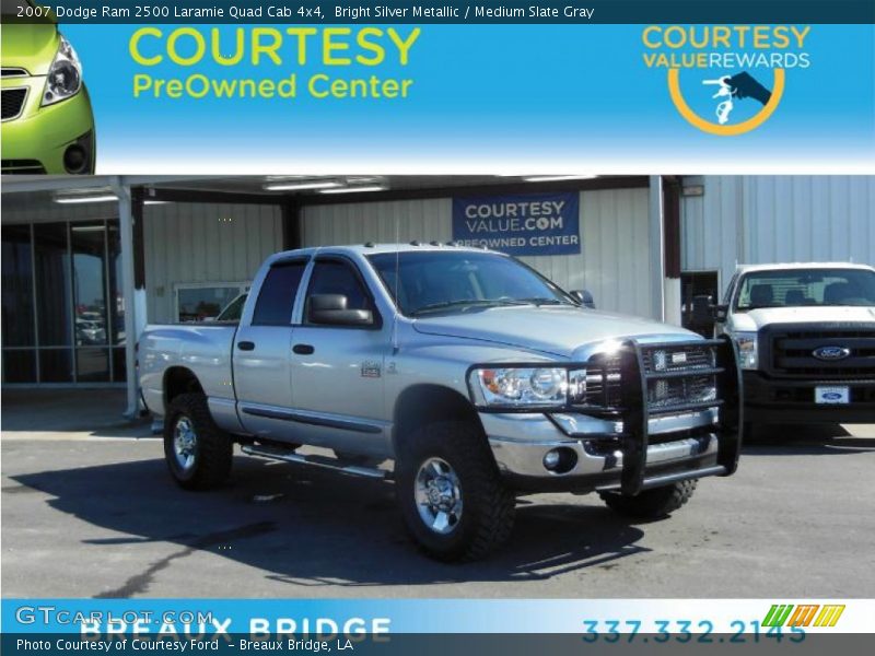 Bright Silver Metallic / Medium Slate Gray 2007 Dodge Ram 2500 Laramie Quad Cab 4x4