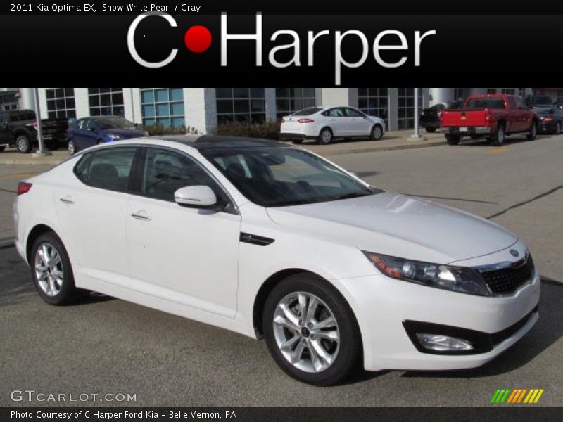 Snow White Pearl / Gray 2011 Kia Optima EX