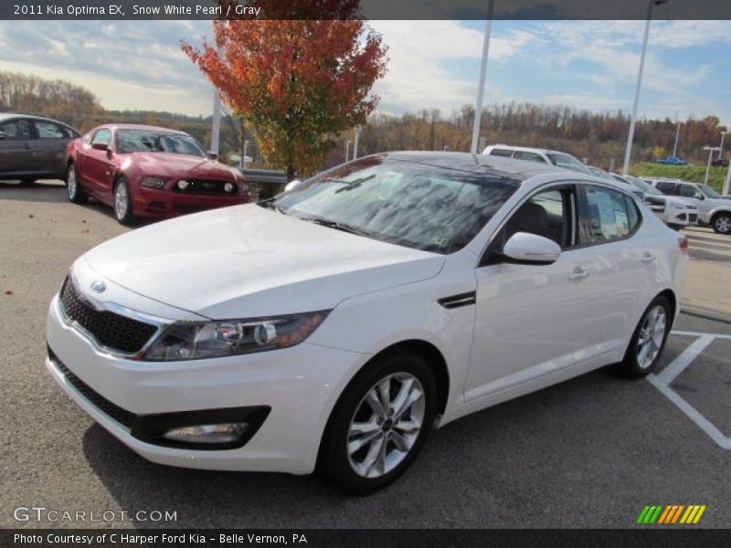 Snow White Pearl / Gray 2011 Kia Optima EX