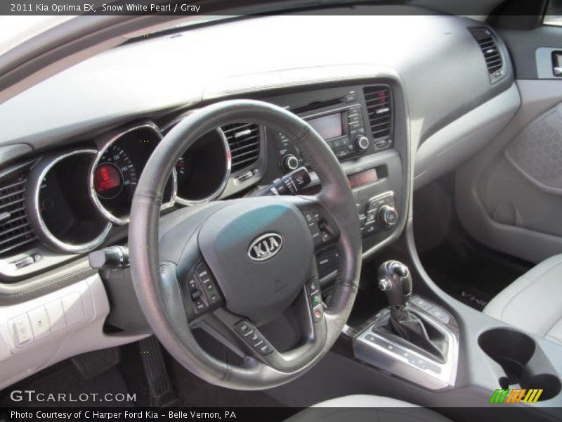 Snow White Pearl / Gray 2011 Kia Optima EX