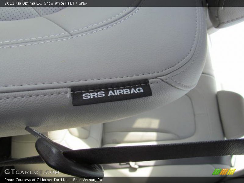 Snow White Pearl / Gray 2011 Kia Optima EX