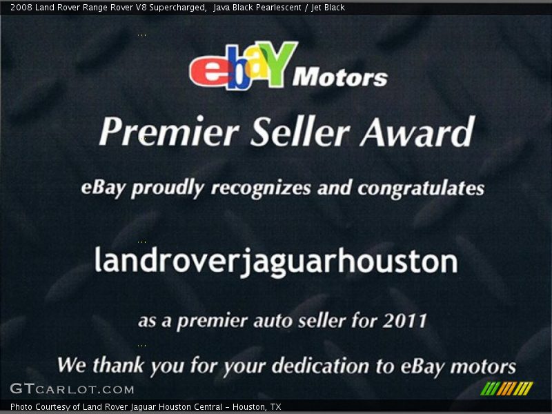 Java Black Pearlescent / Jet Black 2008 Land Rover Range Rover V8 Supercharged