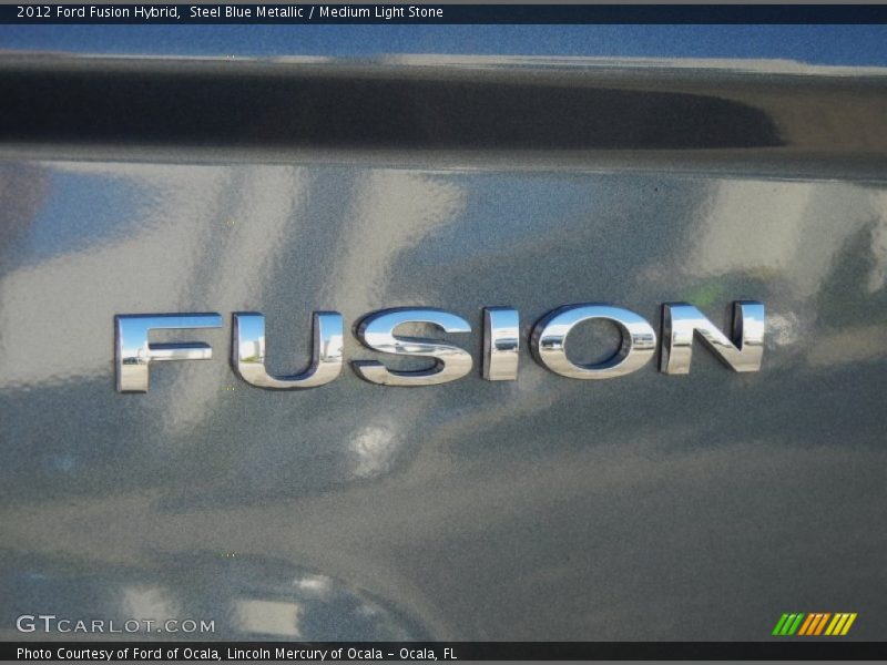 Steel Blue Metallic / Medium Light Stone 2012 Ford Fusion Hybrid