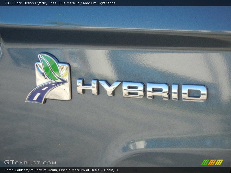 Steel Blue Metallic / Medium Light Stone 2012 Ford Fusion Hybrid