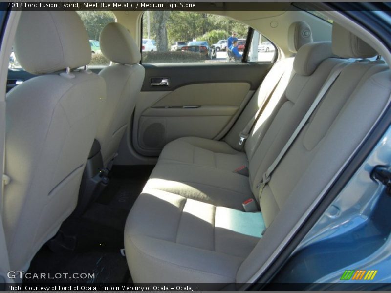 Steel Blue Metallic / Medium Light Stone 2012 Ford Fusion Hybrid