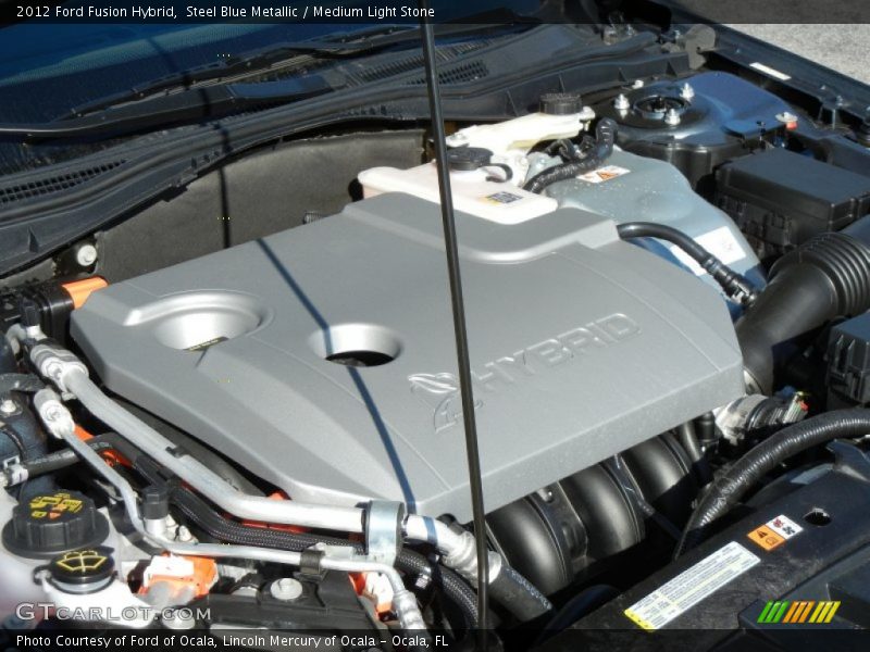 Steel Blue Metallic / Medium Light Stone 2012 Ford Fusion Hybrid