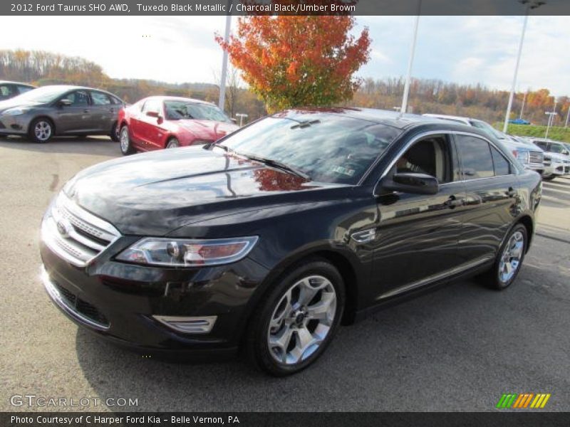 Tuxedo Black Metallic / Charcoal Black/Umber Brown 2012 Ford Taurus SHO AWD