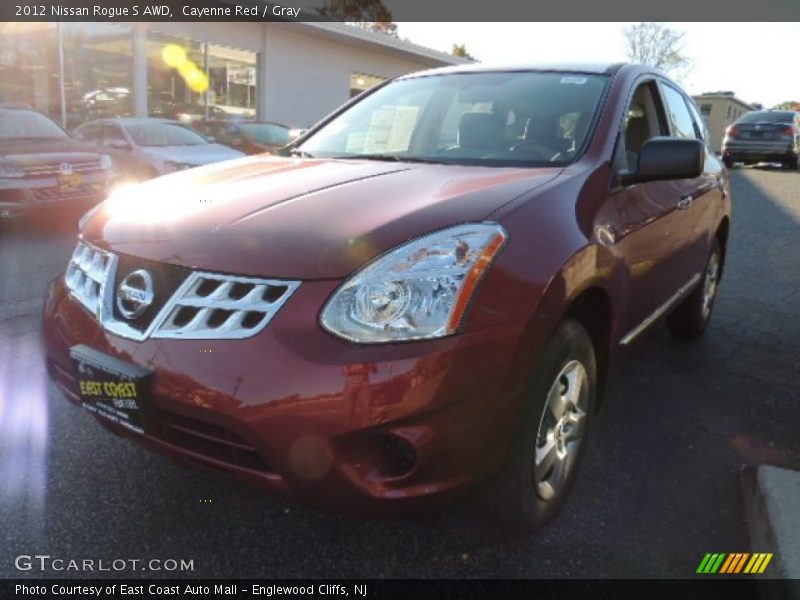 Cayenne Red / Gray 2012 Nissan Rogue S AWD