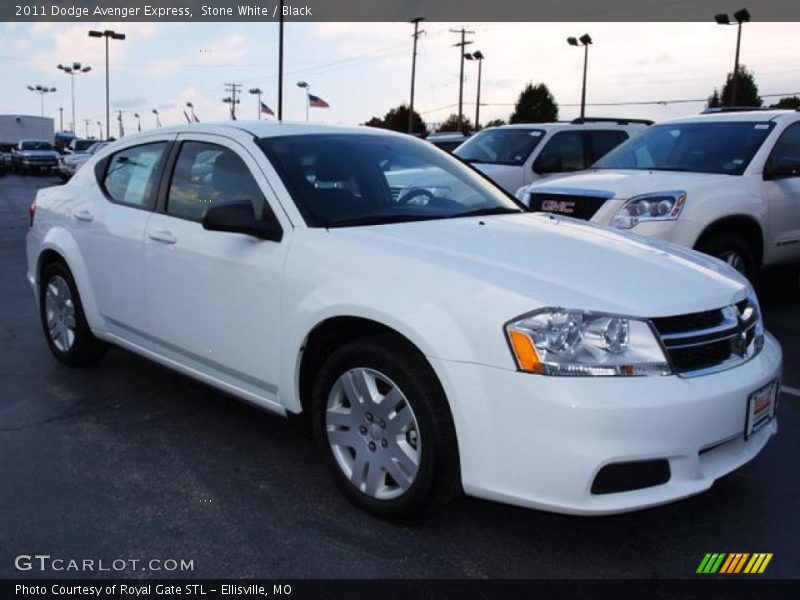 Stone White / Black 2011 Dodge Avenger Express