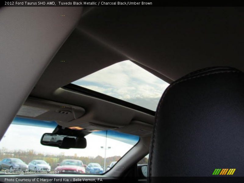 Tuxedo Black Metallic / Charcoal Black/Umber Brown 2012 Ford Taurus SHO AWD