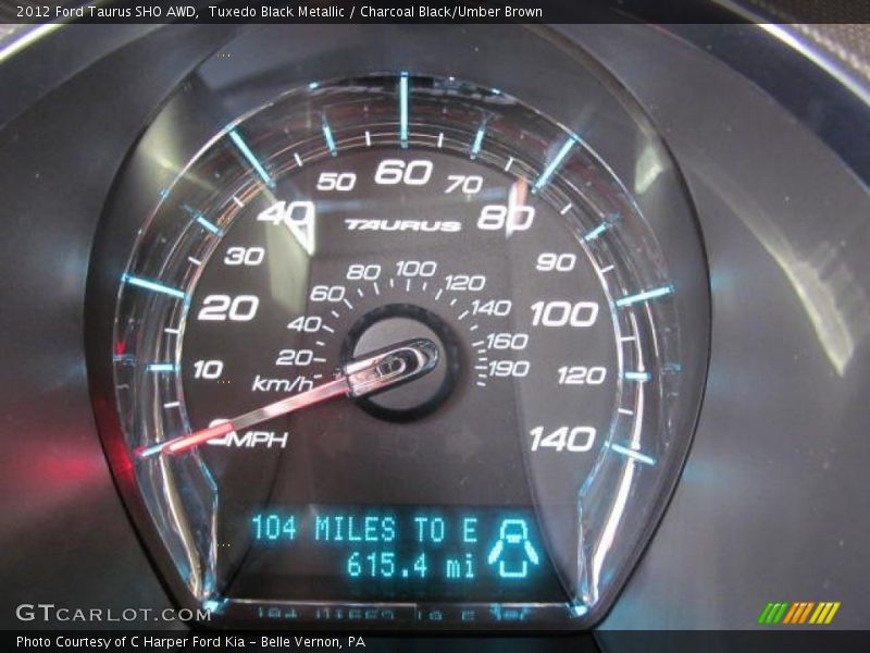 Tuxedo Black Metallic / Charcoal Black/Umber Brown 2012 Ford Taurus SHO AWD
