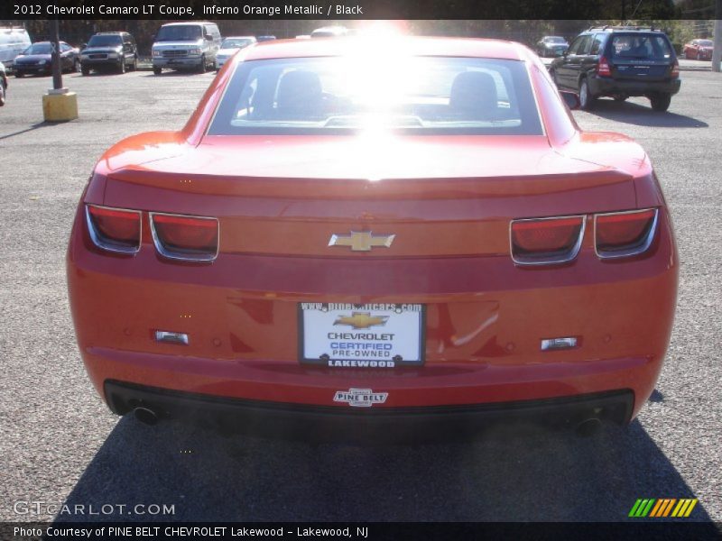 Inferno Orange Metallic / Black 2012 Chevrolet Camaro LT Coupe