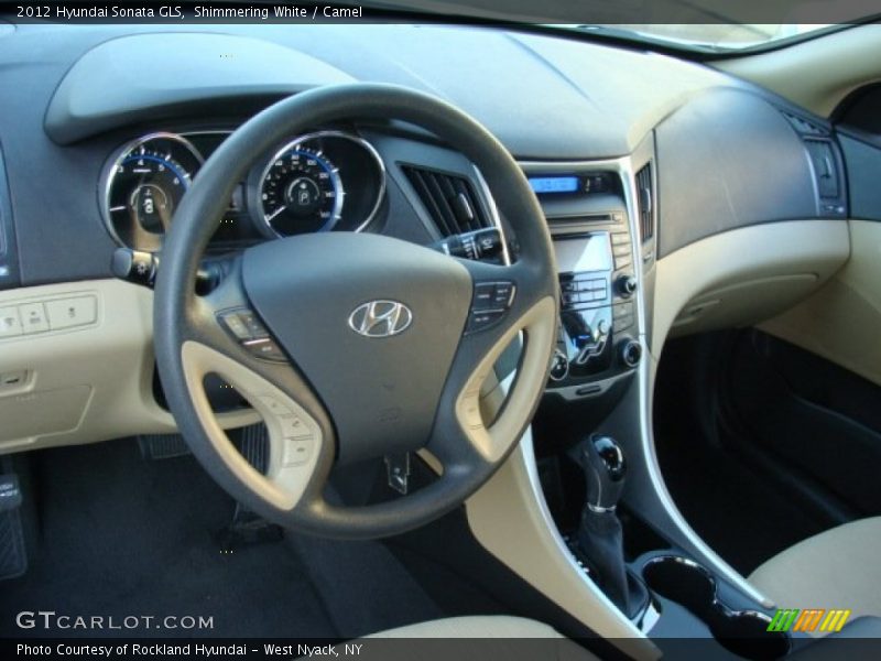 Shimmering White / Camel 2012 Hyundai Sonata GLS
