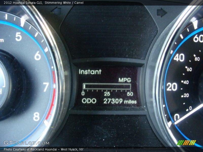 Shimmering White / Camel 2012 Hyundai Sonata GLS