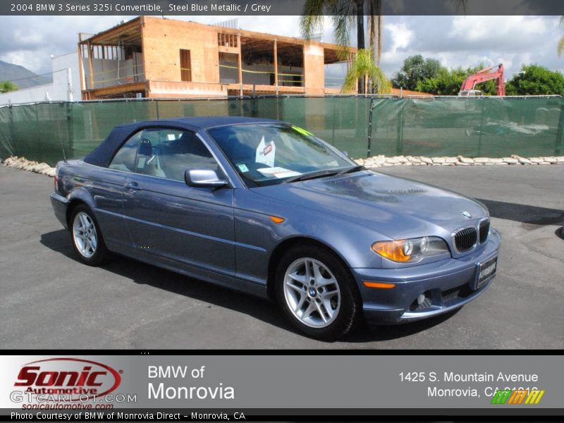 Steel Blue Metallic / Grey 2004 BMW 3 Series 325i Convertible