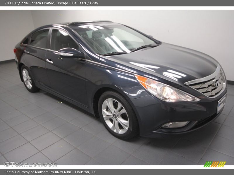 Indigo Blue Pearl / Gray 2011 Hyundai Sonata Limited