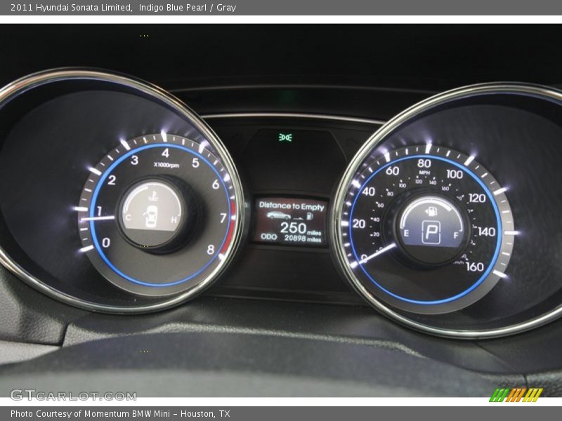 Indigo Blue Pearl / Gray 2011 Hyundai Sonata Limited