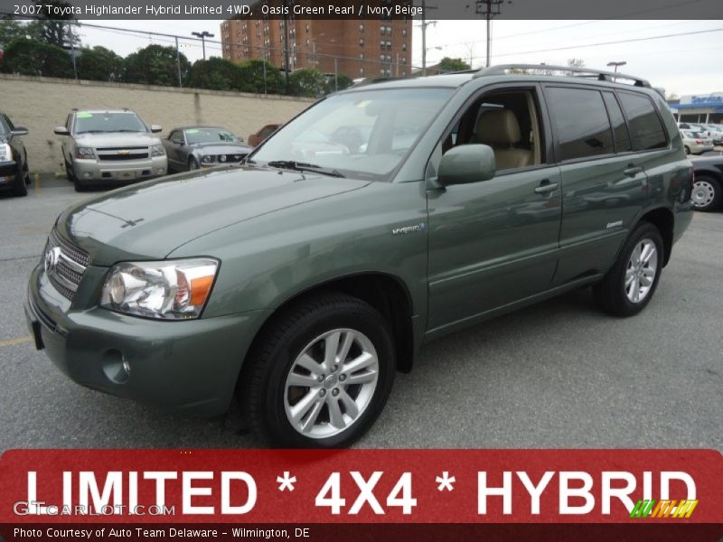 Oasis Green Pearl / Ivory Beige 2007 Toyota Highlander Hybrid Limited 4WD