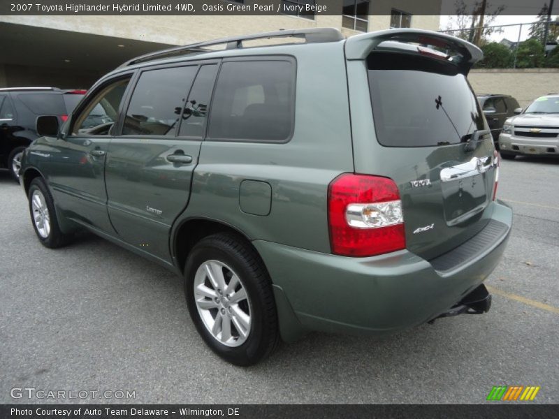 Oasis Green Pearl / Ivory Beige 2007 Toyota Highlander Hybrid Limited 4WD