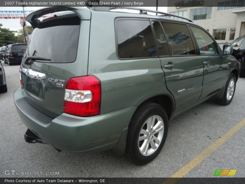 Oasis Green Pearl / Ivory Beige 2007 Toyota Highlander Hybrid Limited 4WD
