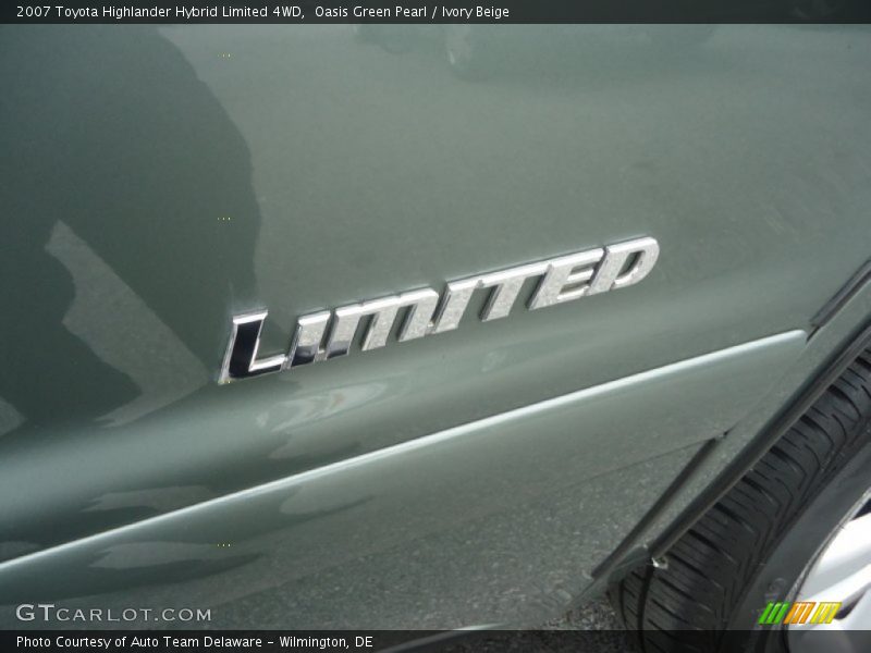 Oasis Green Pearl / Ivory Beige 2007 Toyota Highlander Hybrid Limited 4WD