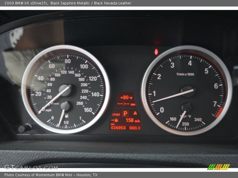 Black Sapphire Metallic / Black Nevada Leather 2009 BMW X6 xDrive35i