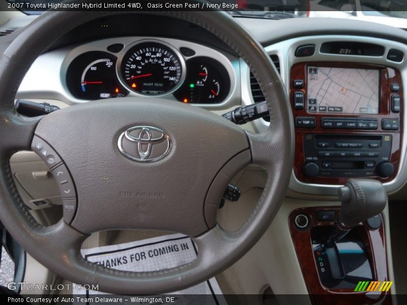 Oasis Green Pearl / Ivory Beige 2007 Toyota Highlander Hybrid Limited 4WD
