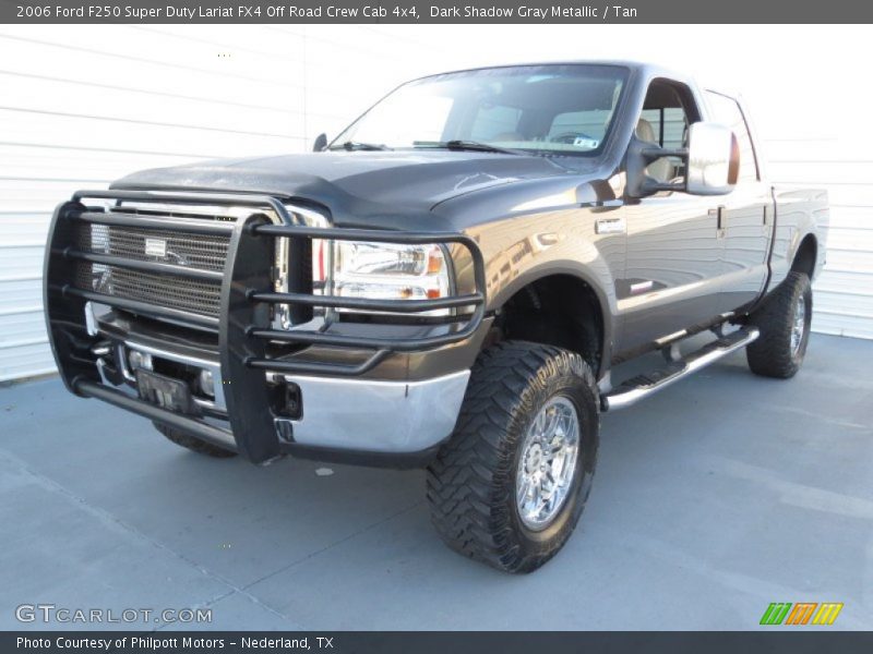 Dark Shadow Gray Metallic / Tan 2006 Ford F250 Super Duty Lariat FX4 Off Road Crew Cab 4x4